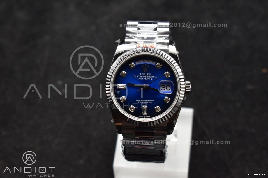 on FlexibleFit 904L Edition 36 Diamond Blue V5 (Gain Dial Best DayDate SS 677 President Weight) Bracelet vr3255 QF Steel 0327